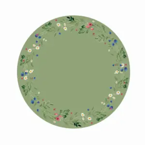 FORRO PLATOS BASE FLORES ACUARELA